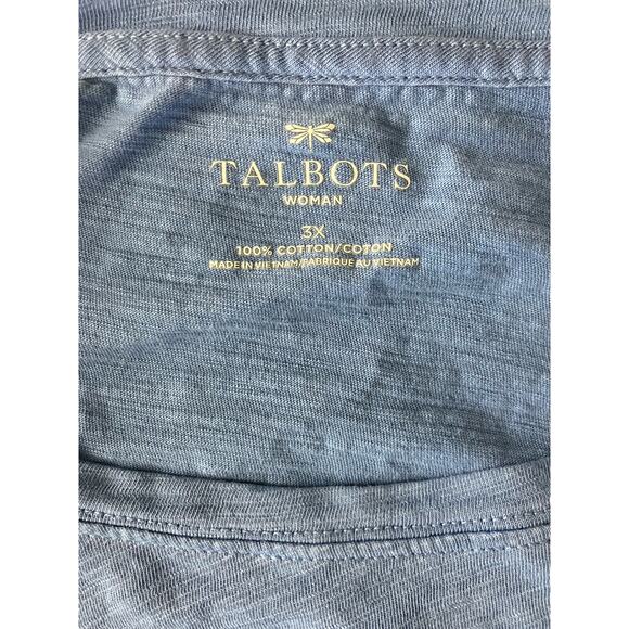 Talbots Blue Floral Heart Tee Shirt Size 3X - Picture 6 of 7